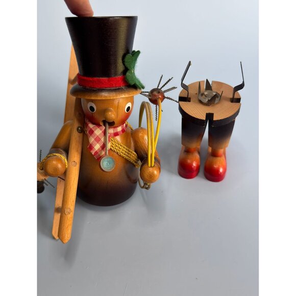 Steinbach Vintage German Smoker Chimney Sweep Wooden Figurine With Ladder & Spid - Picture 5 of 11